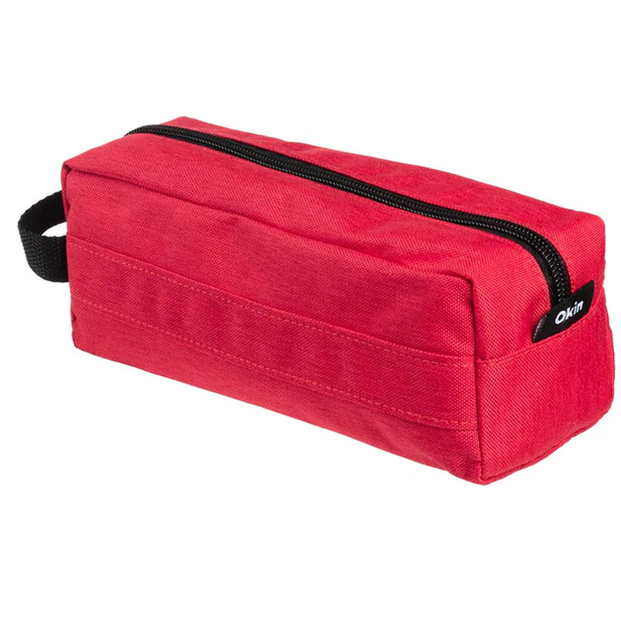 PC-1ZIPRD - Okin Pencil Case Barrel 1 Zip Red 22x8x8cm