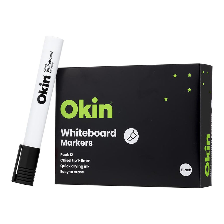 Okin IWMCBLK Okin Whiteboard Marker Chisel Tip Black
