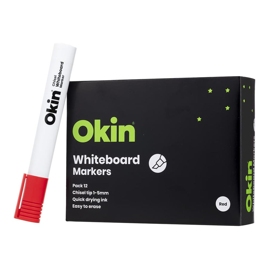 Okin IWMCRED Okin Whiteboard Marker Chisel Tip Red