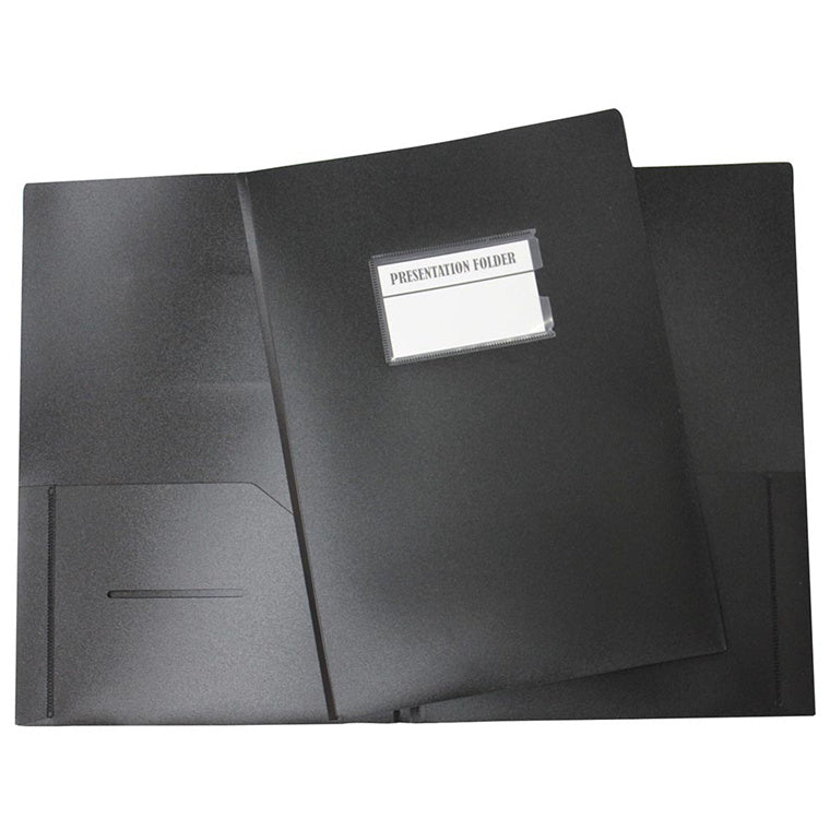 PF807 - Okin Presentation Folder A4 with Name Holder Black