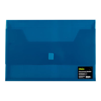DW330BE - Okin Document Wallet FC Velcro Closure Blue
