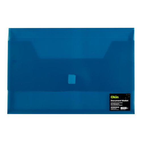 DW330BE - Okin Document Wallet FC Velcro Closure Blue