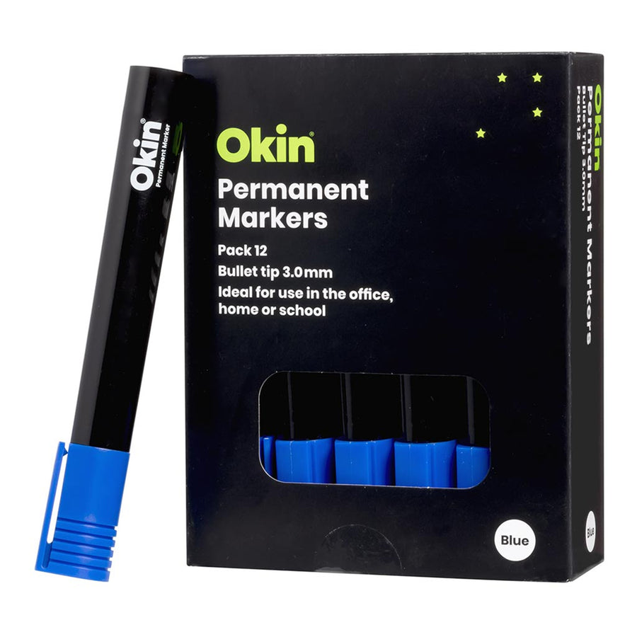 IPMBLUE - Okin Permanent Marker Bullet Tip Blue
