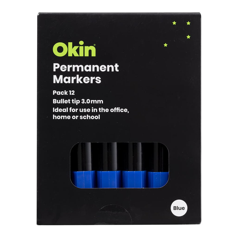IPMBLUE - Okin Permanent Marker Bullet Tip Blue