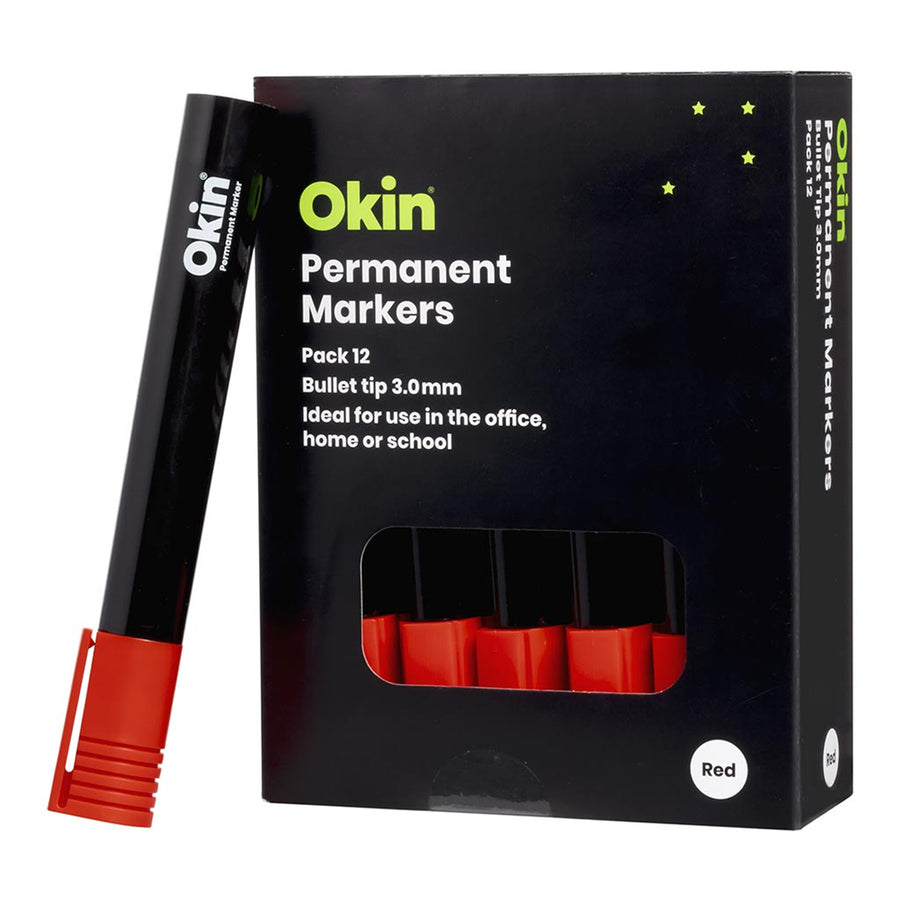 Okin IPMRED Okin Permanent Marker Bullet Tip Red