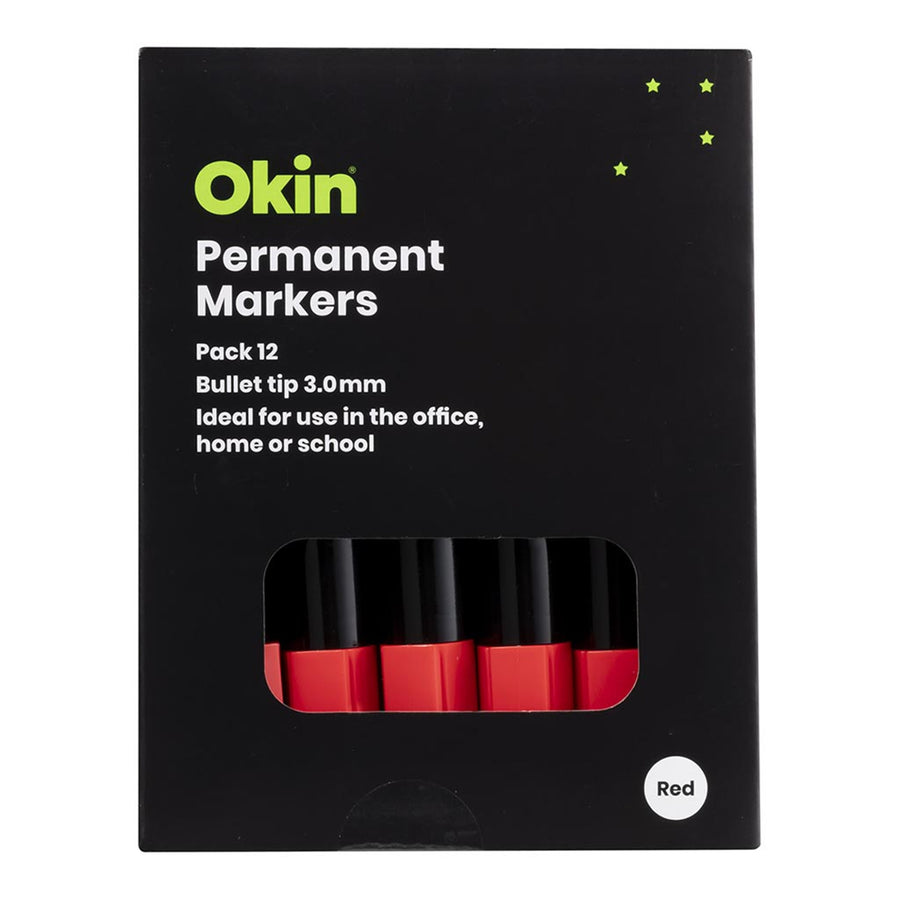 Okin IPMRED Okin Permanent Marker Bullet Tip Red