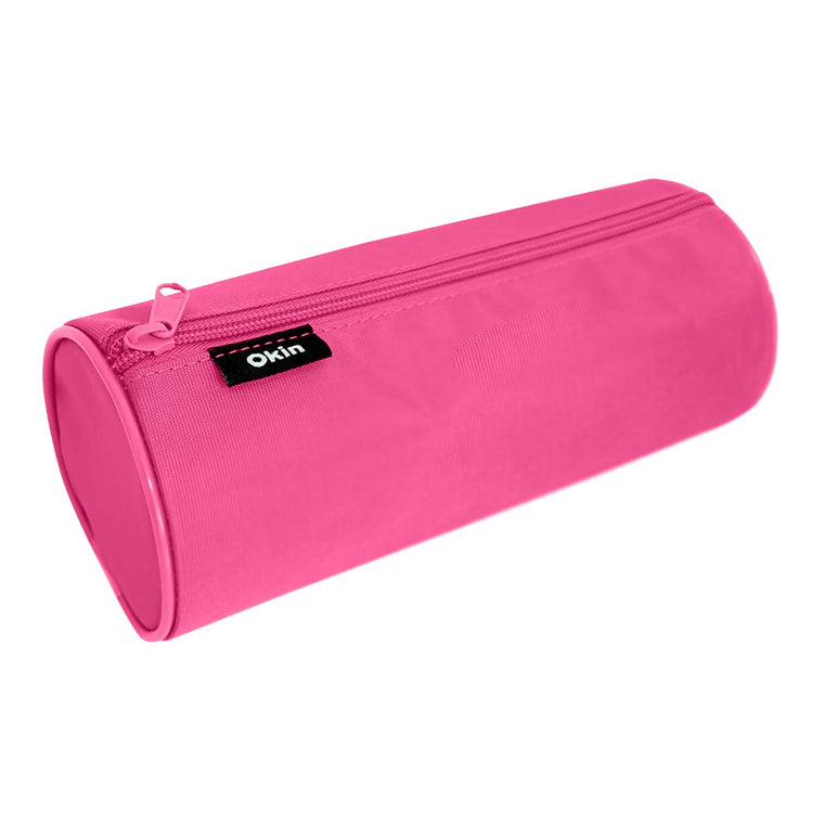 PC-BARRELPK - Okin Large Barrel Pencil Case Pink 22x9cm