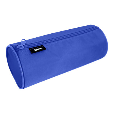 PC-BARRELBL - Okin Large Barrel Pencil Case Blue 22x9cm