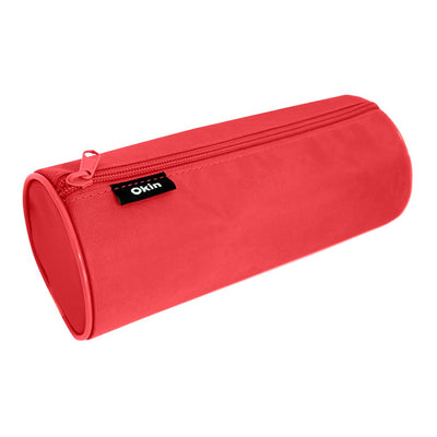 PC-BARRELRD - Okin Large Barrel Pencil Case Red 22x9cm