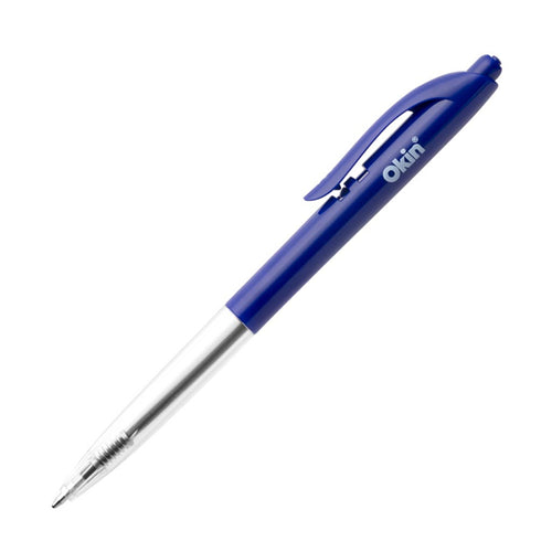 Okin OBPCBLUE10 Okin Click Ballpoint Pen Medium Blue, Pack of 10