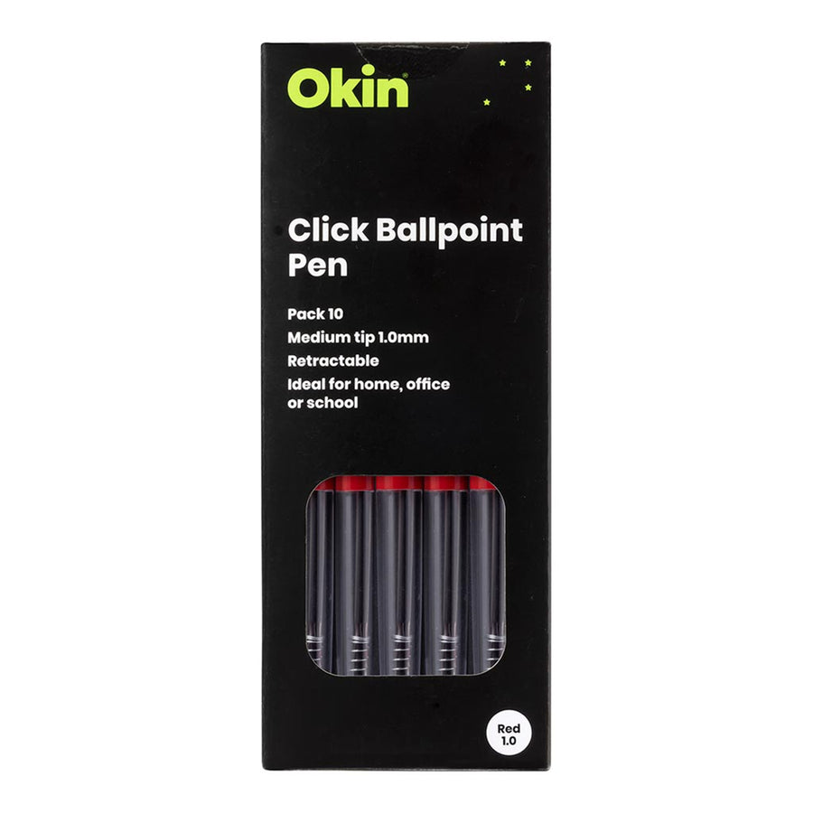 OBPCRED10 – Okin Kugelschreiber Medium Rot, 10er-Pack