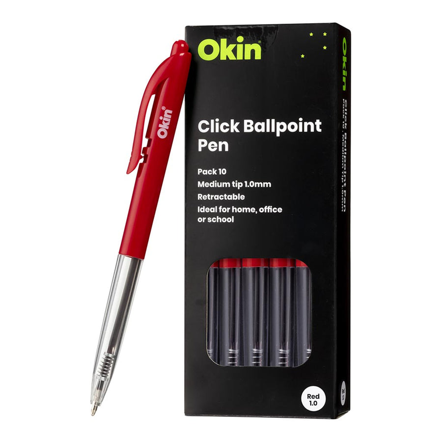 OBPCRED10 – Okin Kugelschreiber Medium Rot, 10er-Pack