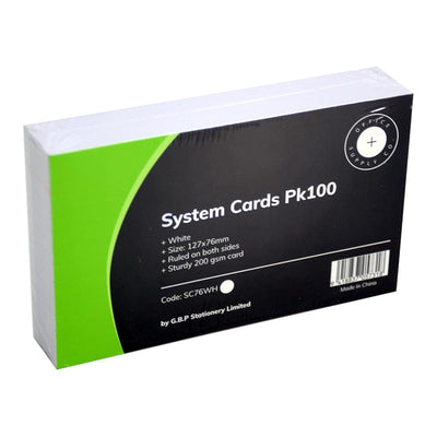 Okin System Cards - 76x127mm - White - 100 Pack