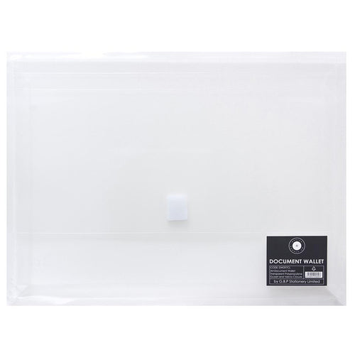DW297CL - Okin Document Wallet A4 Velcro Closure Clear