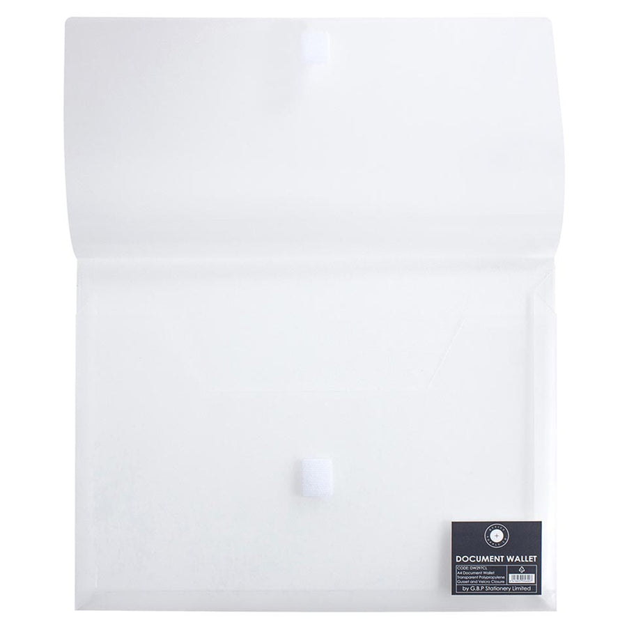 DW297CL - Okin Document Wallet A4 Velcro Closure Clear