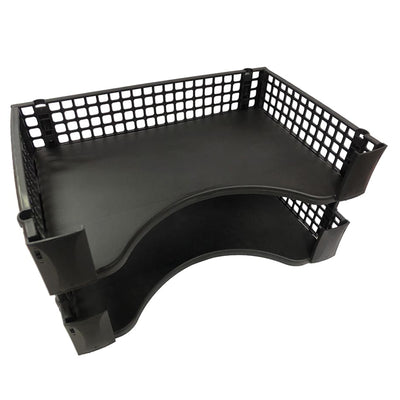 Okin DTSH03719 - OSC Document Tray Stackable Black, Pack of 2