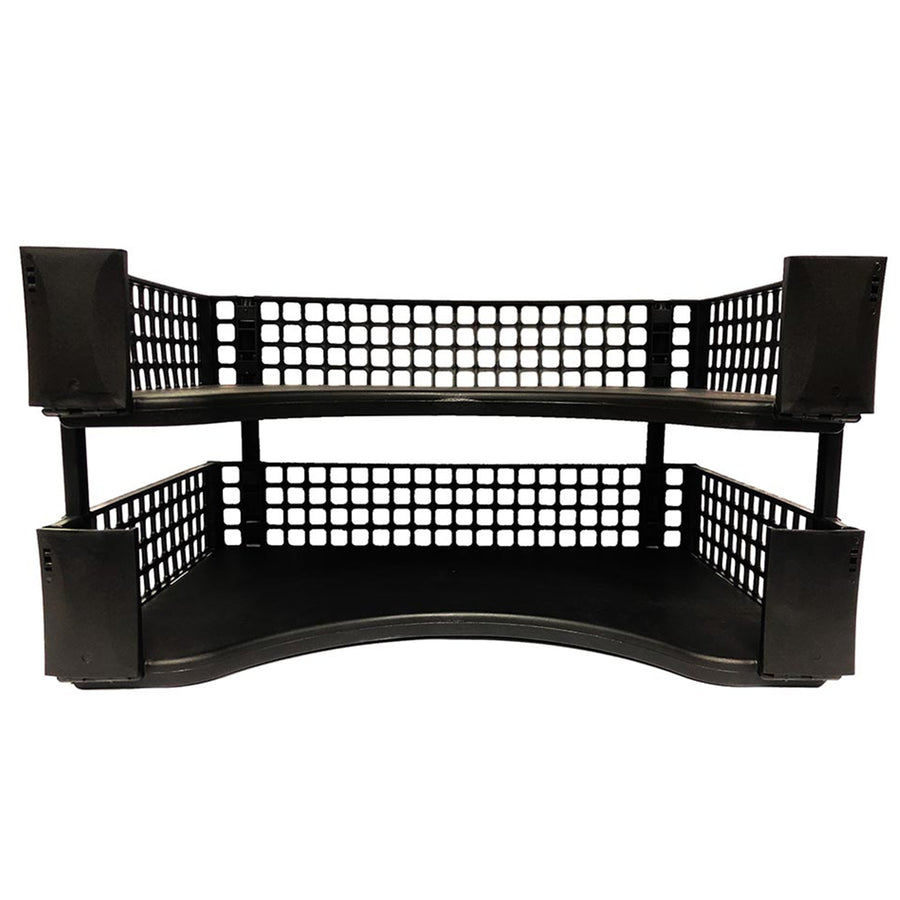 Okin DTSH03719 - OSC Dokumentenablage, stapelbar, schwarz, 2er-Pack