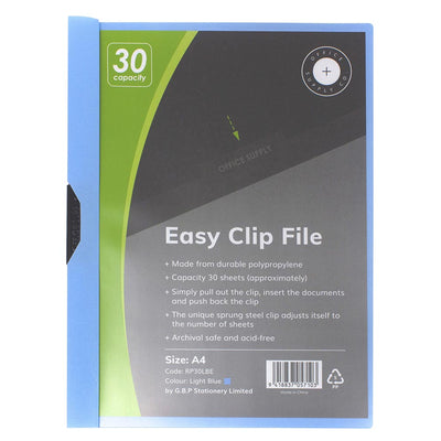 Okin RP30LBE - OSC Clip Easy File A4 Light Blue 30 Sheet