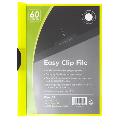 Okin RP60GN - OSC Clip Easy File A4 Green 60 Sheet