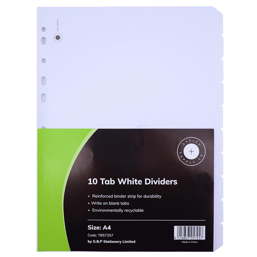 Okin TB57257 - OSC Dividers Cardboard 10 Tab White