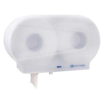 D33W - Pacific Hygiene Doppel-Jumbo-Toilettenpapierspender - Weiß