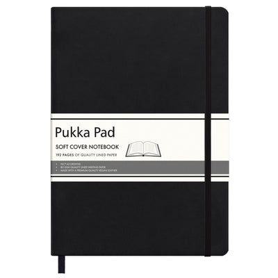 Pukka Soft Cover Lined Notebook 204 x 285mm Black