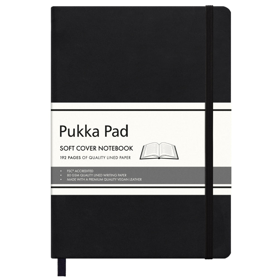 P6981SCN - Pukka Notizbuch mit Softcover, liniert, 144 x 210 mm, Schwarz