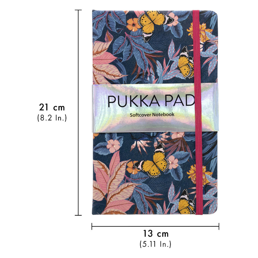 Pukka Bloom Softcover Notebook 13x21cm Blue