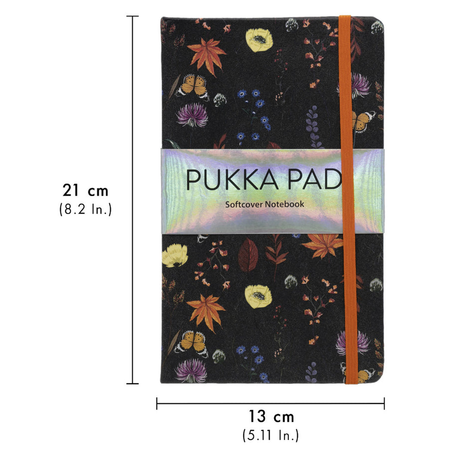 Pukka Bloom Softcover Notebook 13x21cm Black