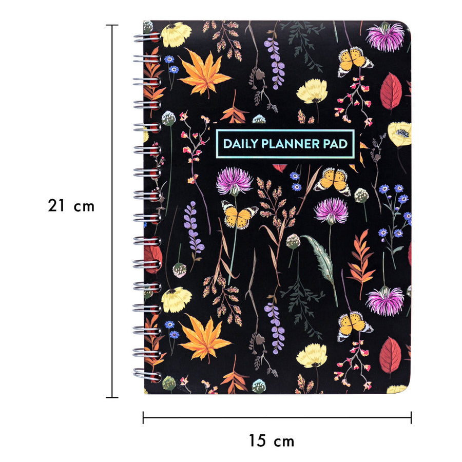 P9742BLM - Pukka Bloom Tagesplaner Notizblock A5 Schwarz