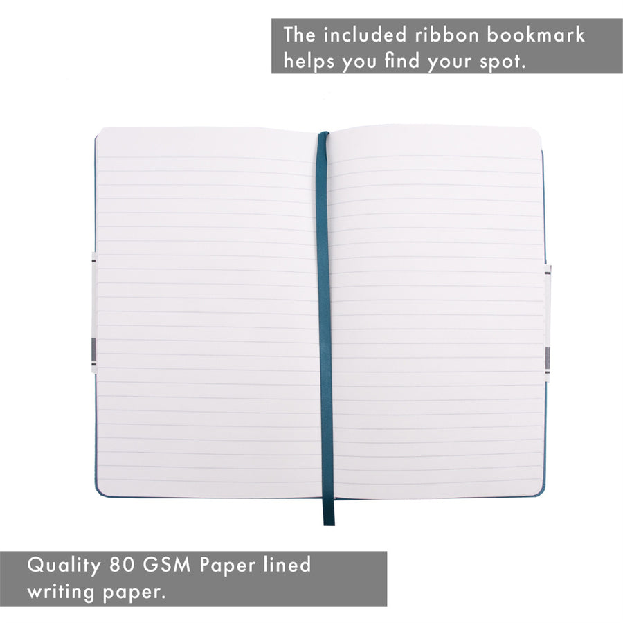 P7752SIG - Pukka Signature Soft Cover Notebook 13x21cm Lined Teal FSC
