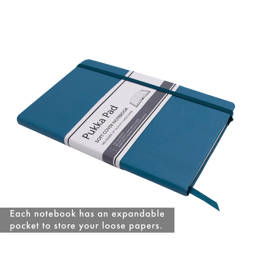 P7752SIG - Pukka Signature Soft Cover Notebook 13x21cm Lined Teal FSC