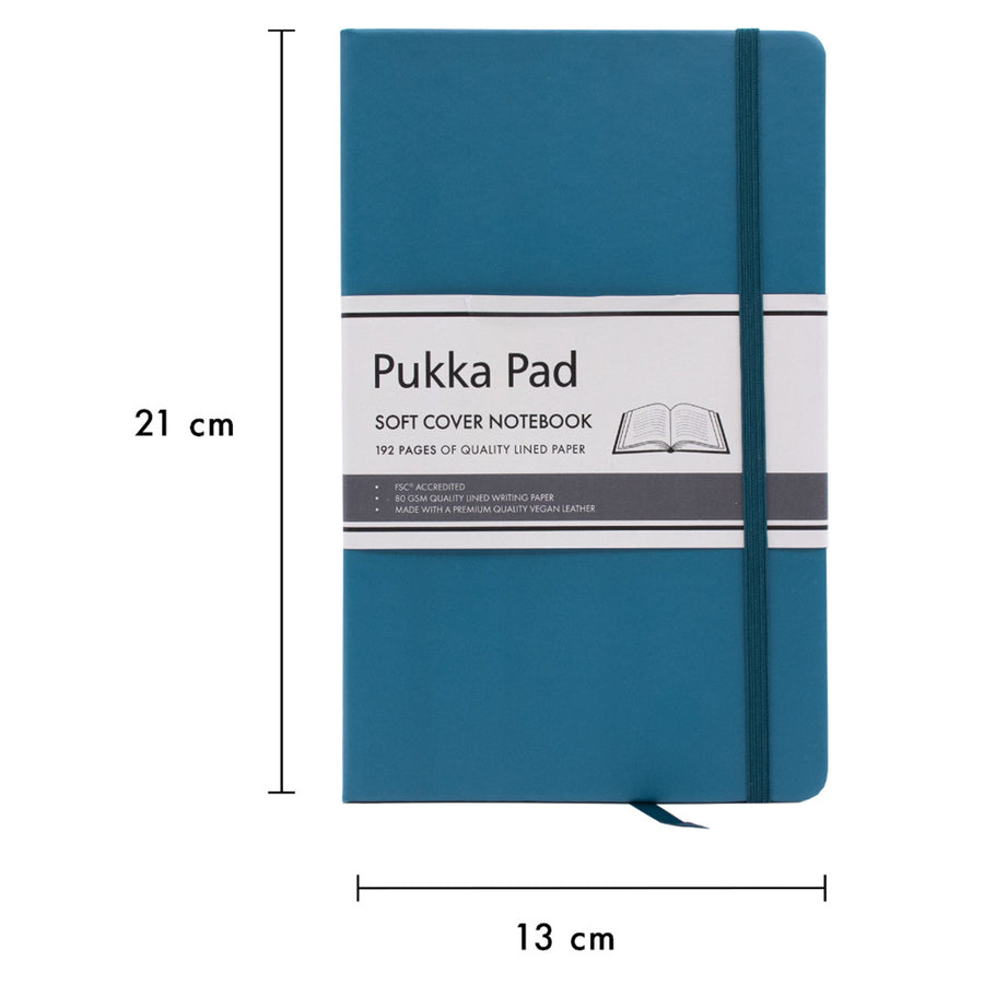P7752SIG - Pukka Signature Soft Cover Notebook 13x21cm Lined Teal FSC