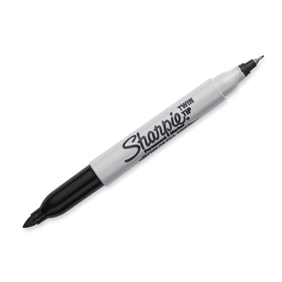 SHARPIE CD32101PP - Single Twin Tip Permanent Marker Fine & Ultra-Fine Tips. Permanent on most Surfaces