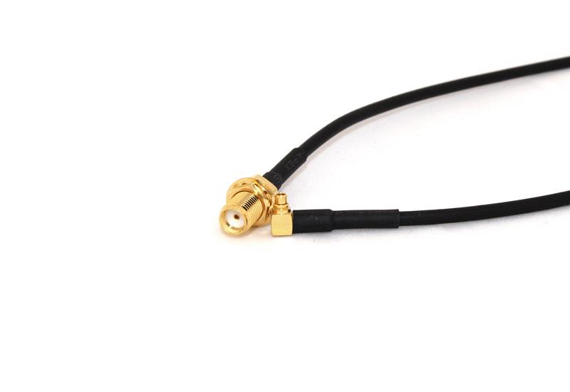 Go Wireless NZ P-10 - SMA Female Bulkhead to MMCX Right Angle 15cm LLC100 Coax Pigtail