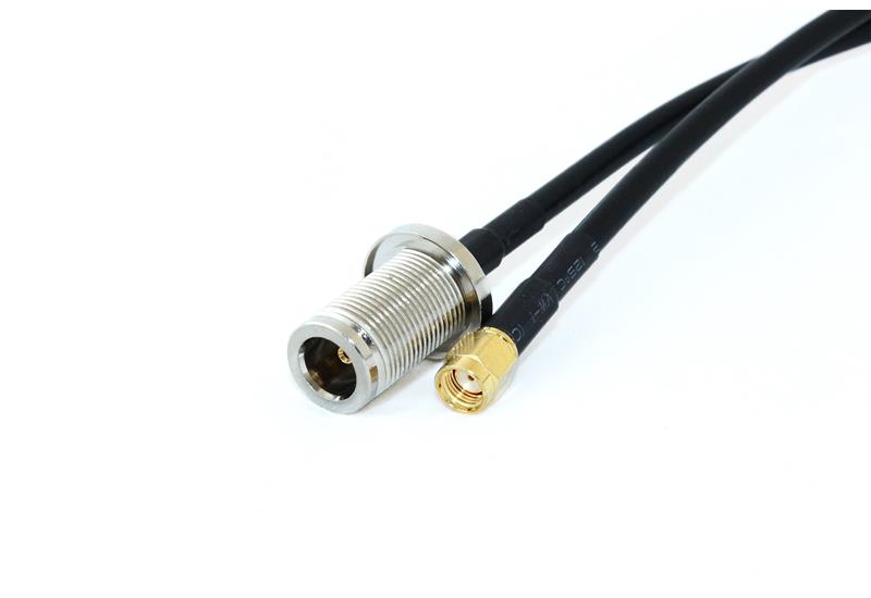 Go Wireless NZ P-65 - N-Type Female Bulkhead to RP-SMA Male 30cm LLC200 Coax Pigtail