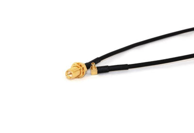 Go Wireless NZ RP-SMA Female Bulkhead to MMCX Right Angle 20cm LLC100 50 Ohm Coax Pigtail
