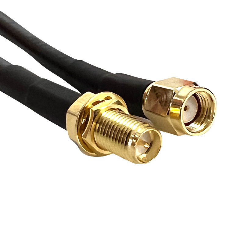 Go Wireless NZ P-86 - RP-SMA Male to RP-SMA Female Bulkhead 100cm LLC200 50 Ohm Coax Cable