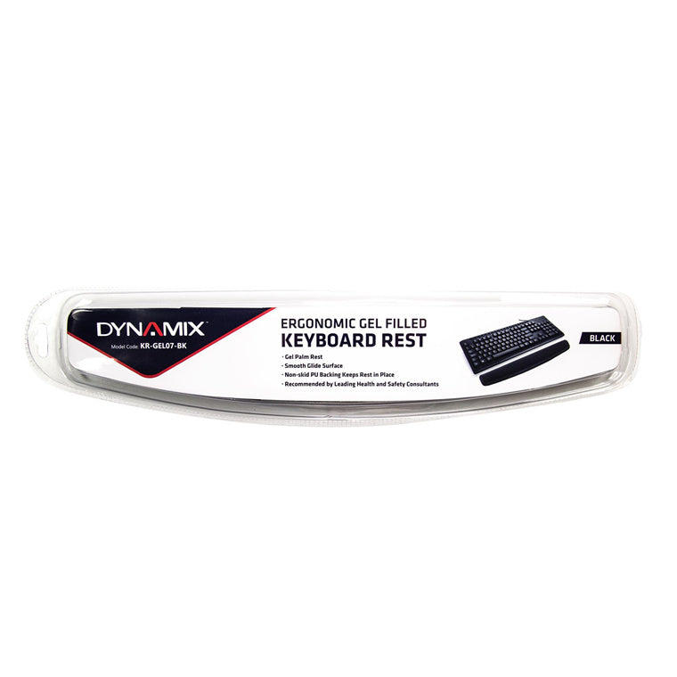DYNAMIX KR-GEL07-BK - Ergonomic Gel Filled Keyboard Palm Rest. Black