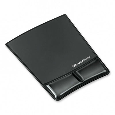Fellowes 9182301 Mouse Pad with Gel Wrist Support - Clear Black