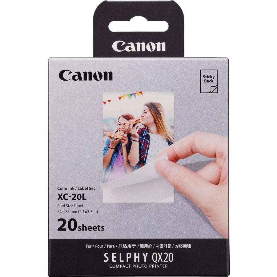 Canon SELPHY XC-20L Card Size Label  - 20 Sheets for Canon Photo Printer QX20