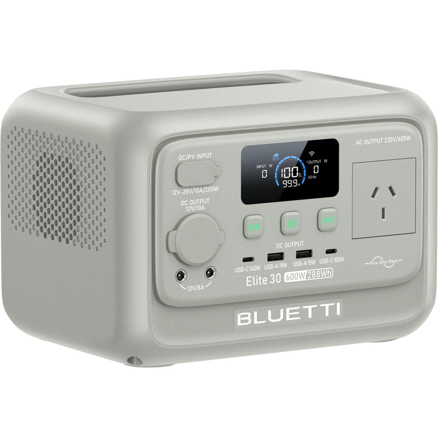 Bluetti Elite 30 v2 UPS  Portable Power Station (Damaged Box) - Light Sand Grey