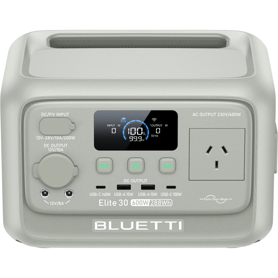 Bluetti Elite 30 v2 UPS  Portable Power Station (Damaged Box) - Light Sand Grey