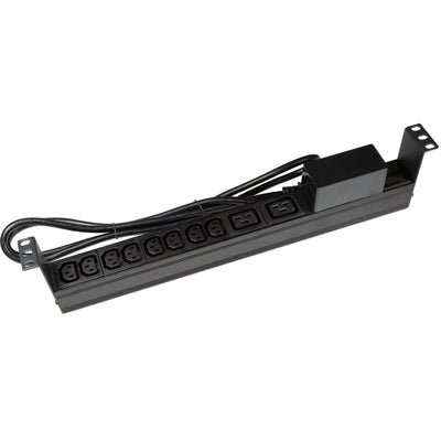 DYNAMIX RPR-IEC-16A10H - 10-fach horizontale Stromschiene (8x 10A IEC C13 & 2x 16A IEC C19). 6KA C-Kurven-Schutzschalter