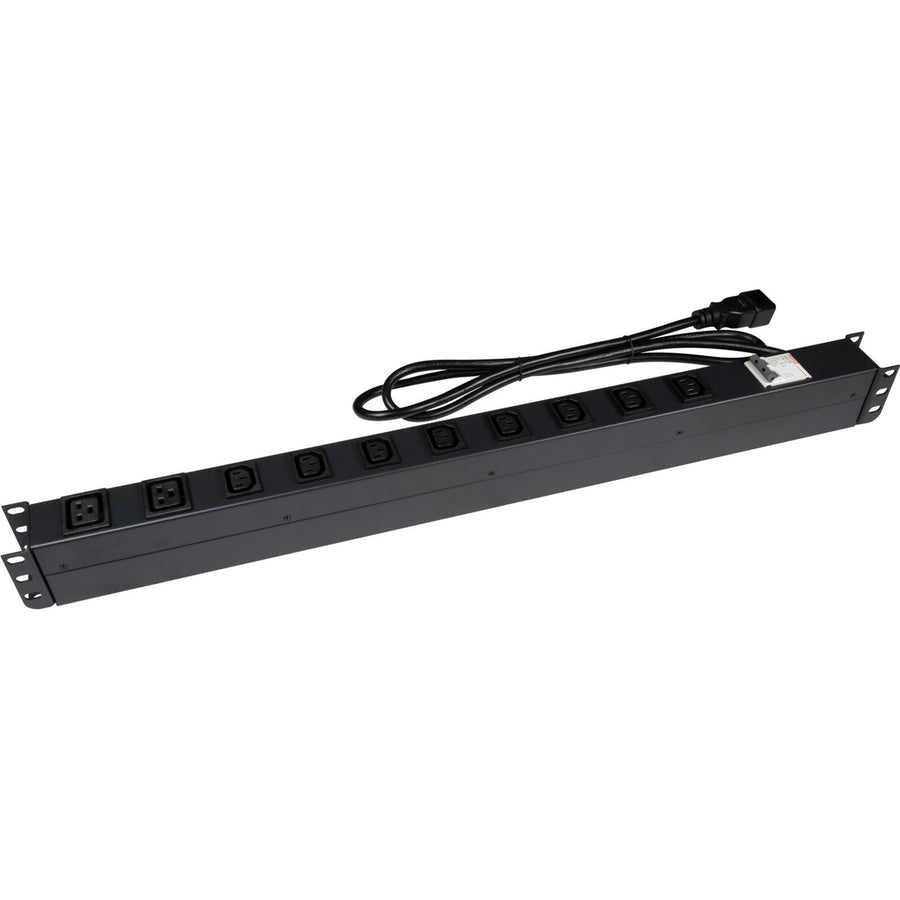 DYNAMIX RPR-IEC-16A10V - 10 Outlet Vertical Power Rail (8x 10A IEC C13 & 2x 16A IEC C19). 6KA C-Curve Circuit