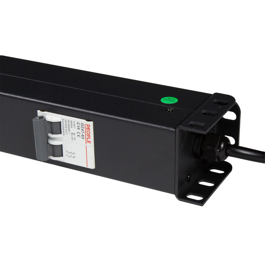 DYNAMIX RPR-IEC-16A10V - 10 Outlet Vertical Power Rail (8x 10A IEC C13 & 2x 16A IEC C19). 6KA C-Curve Circuit