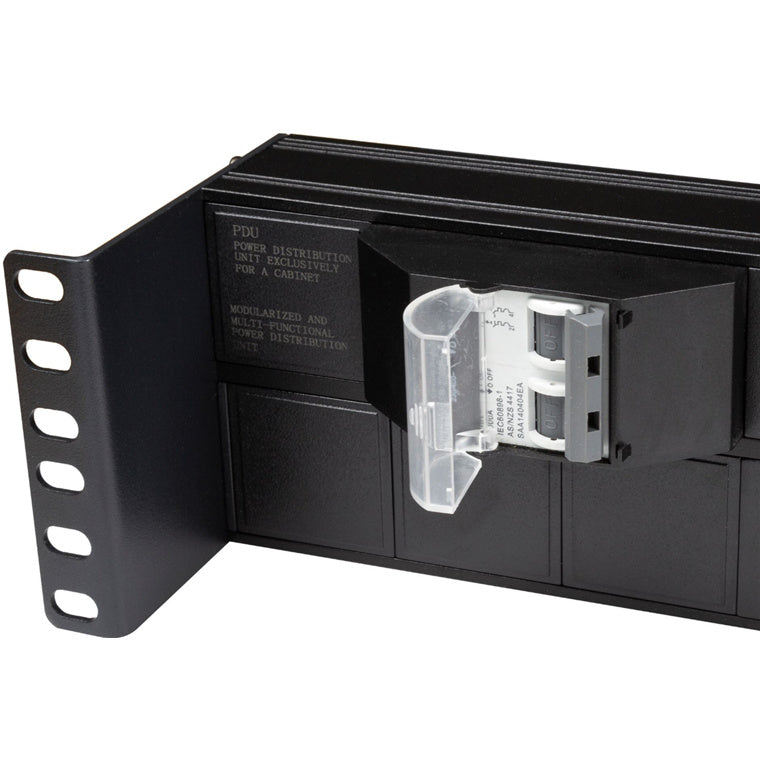 DYNAMIX RPR-IEC-16A20H - 20 Outlet Horizontal Power Rail 16x 10A IEC C13 & 4x 16A C19. w/ 6KA C-Curve Circuit