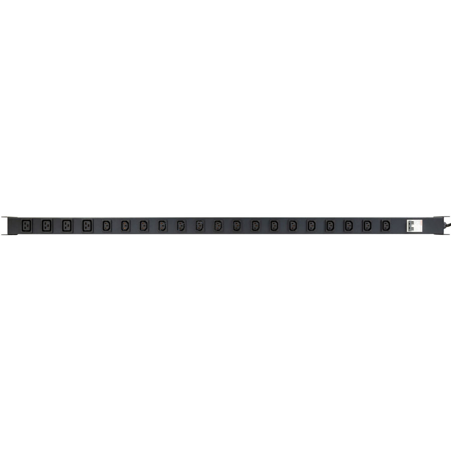 Dynamix RPR-IEC-16A20V 20 Outlet Vertical Power    Rail  (16x 10A IEC C13 & 4x 16A IEC C19) with 6KA C-Curve Circuit Breaker - Integrated 2m power cord (16A IEC C20) 0RU - Colour Black