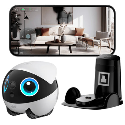 Enabot Air 2 Plus Family Companion Robot (White) designed for  families,pets, Two-Way Video Communication,Vivid 3K Resolution,Smart AI Tracking,Responsive AI Assistant,Long-Lasting Battery
