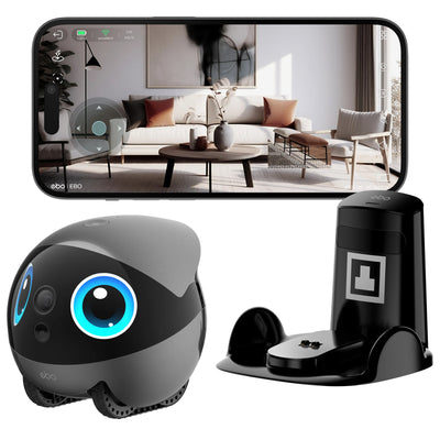 Enabot Air 2 Plus Family Companion Robot (Orbit Grey) designed for  families,pets, Two-Way Video Communication,Vivid 3K Resolution,Smart AI Tracking,Responsive AI Assistant,Long-Lasting Battery